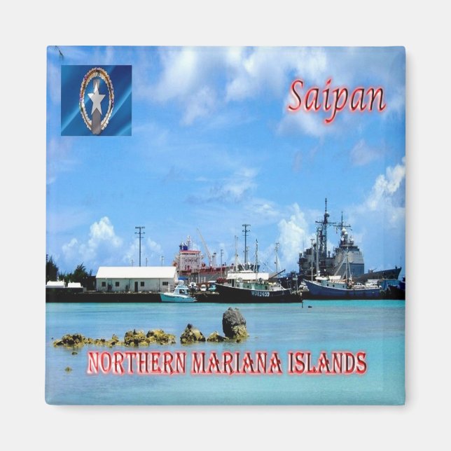 Aimant zMP005 SAIPAN, ÎLES MARIANA DU NORD, Réfrigérateur (Devant)