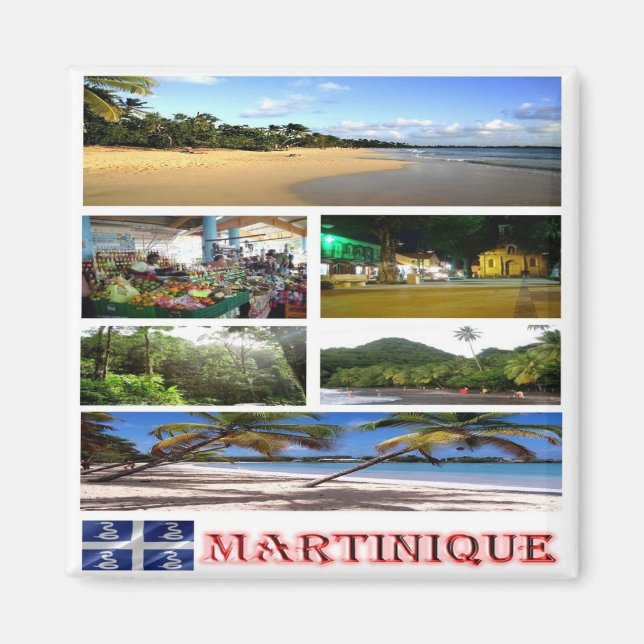Aimant zMQ003 martinique, Mosaïque, Amérique, Frigo (Devant)