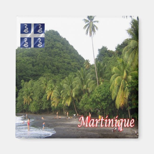 Aimant zMQ009 MARTINIQUE, Anse Céron, plage de sable noir (Devant)