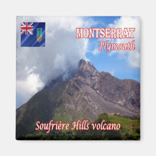 Aimant zMS004 MONTSERRAT Plymouth, Volcan Soufriere Hills