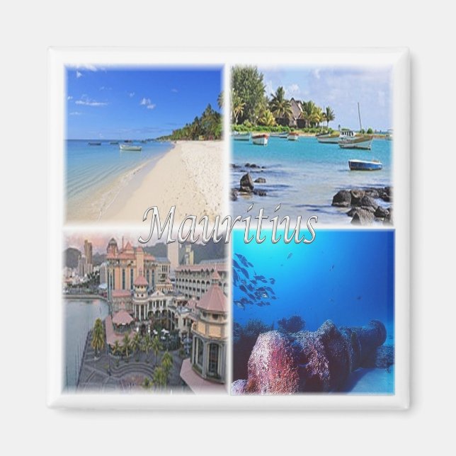 Aimant zMU023 MAURITIUS, Mosaïque, Afrique, Réfrigérateur (Devant)