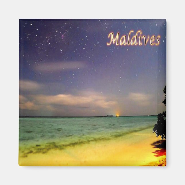 Aimant zMV012 Plage MOONLIT, Maldives, Asie, Fridge (Devant)