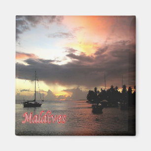 Aimant zMV015 Port GAN, Maldives, Asie, Réfrigérateur