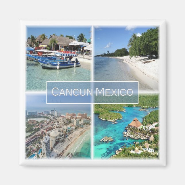 Aimant zMX003 CANCUN, Mosaic, Mexique, Amérique, Frigo (Devant)