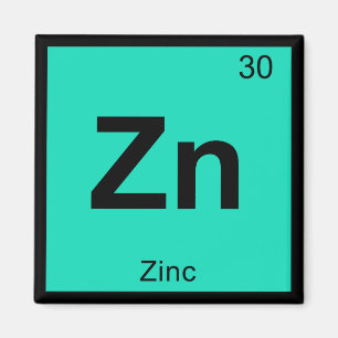 Aimant Zn - Chimie au zinc Élément de symbole de table