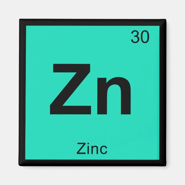 Aimant Zn - Chimie du zinc Élément de symbole de table pé (Devant)