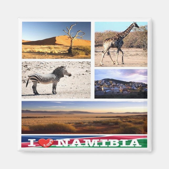 Aimant zNA007 NAMIBIA I Love, Mosaïque, Afrique, Réfrigér (Devant)