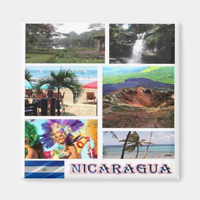 Aimant zNI003 NICARAGUA, Mosaïque, Amérique, Frigo (Devant)