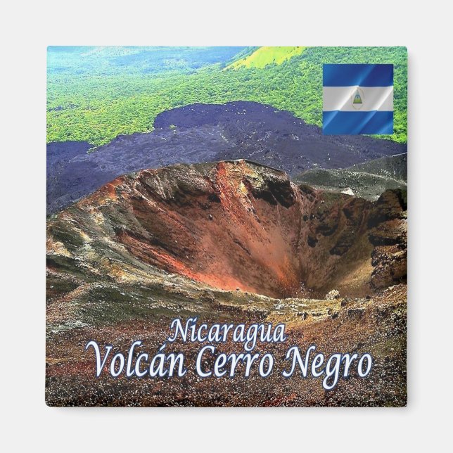 Aimant zNI007 VOLCANO CERRO NEGRO, Nicaragua, Fridge (Devant)