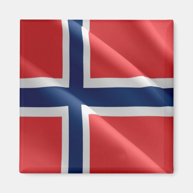 Aimant zNO002 DRAPEAU NORVÉGIEN, Norvège, réfrigérateur (Devant)