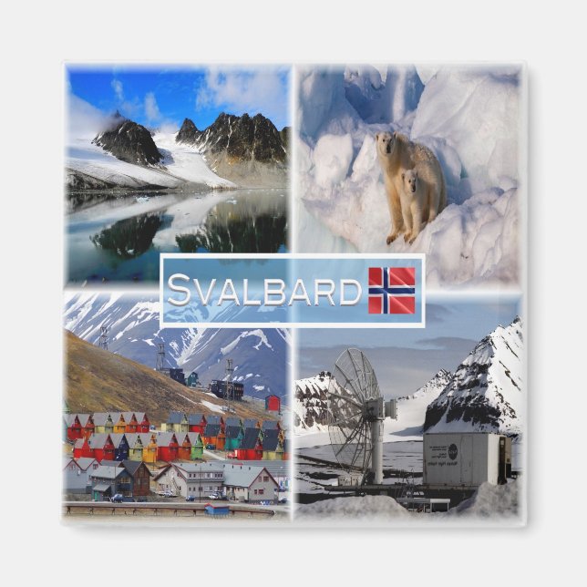 Aimant zNO041 SVALBARD, Norvège, Europe, Frigo (Devant)