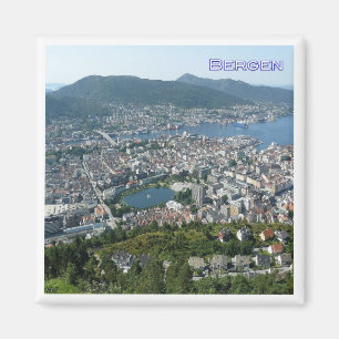 Aimant zNO127 Panorama BERGEN, Norvège, Réfrigérateur