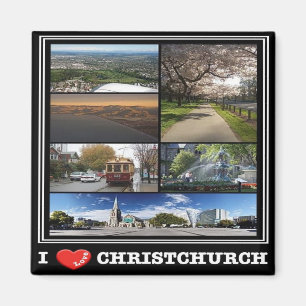 Aimant zNZ012 CHRISTCHURCH I LOVE, NOUVELLE-ZÉLANDE, Réfr