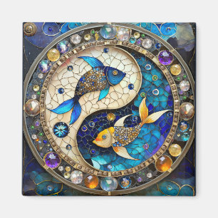 Aimant Zodiaque - Poissons Yin et Yang