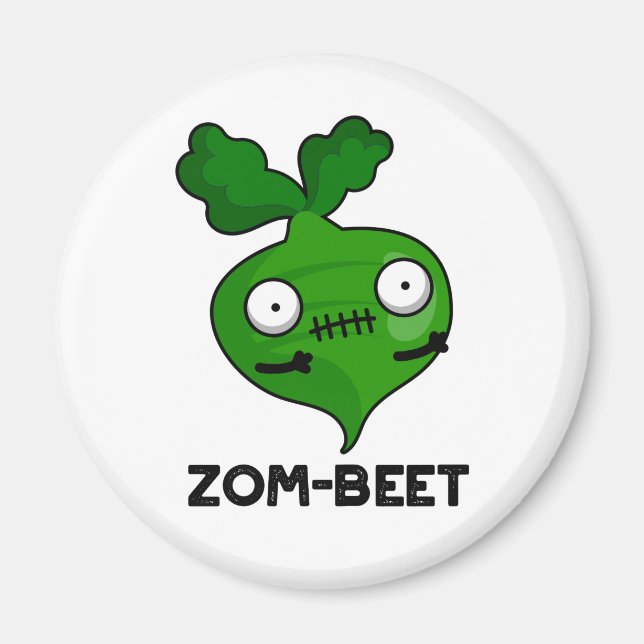 Aimant Zom-beet drôle Halloween Zombie Beet Pun (Devant)