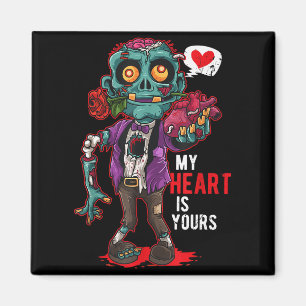 Aimant Zombie Valentine Mon cœur vous appartient
