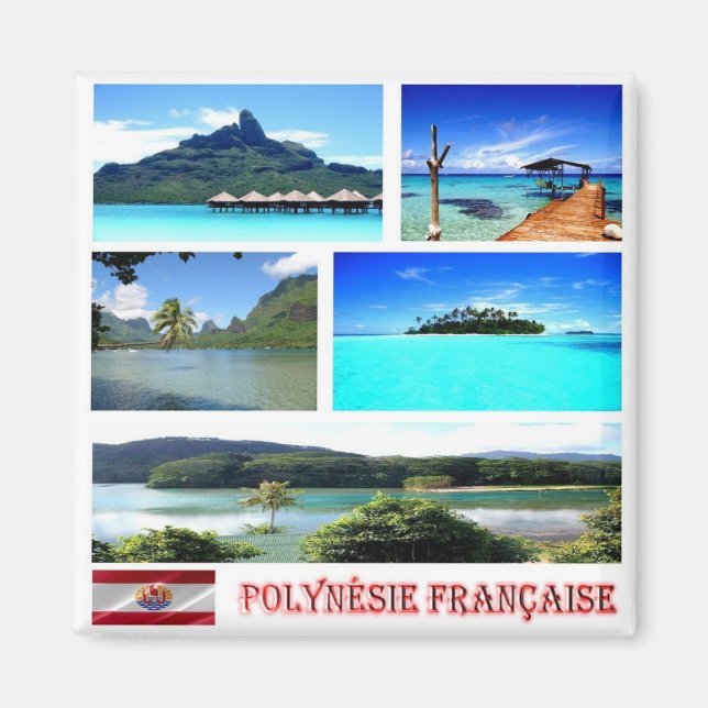 Aimant zPF005 POLYNÉSIE FRANÇAISE, Océanie, Réfrigérateur (Devant)