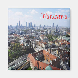 Aimant zPL011 WARSAW panorama, Poland, Europe, Fridge