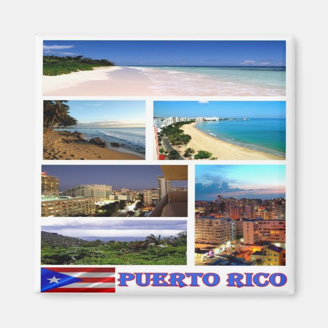 Aimant zPR006 PORTO RICO, Mosaïque, Amérique, Frigo (Devant)