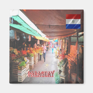 Aimant zPY005 PARAGUAY, Marché, Amérique, Frigo