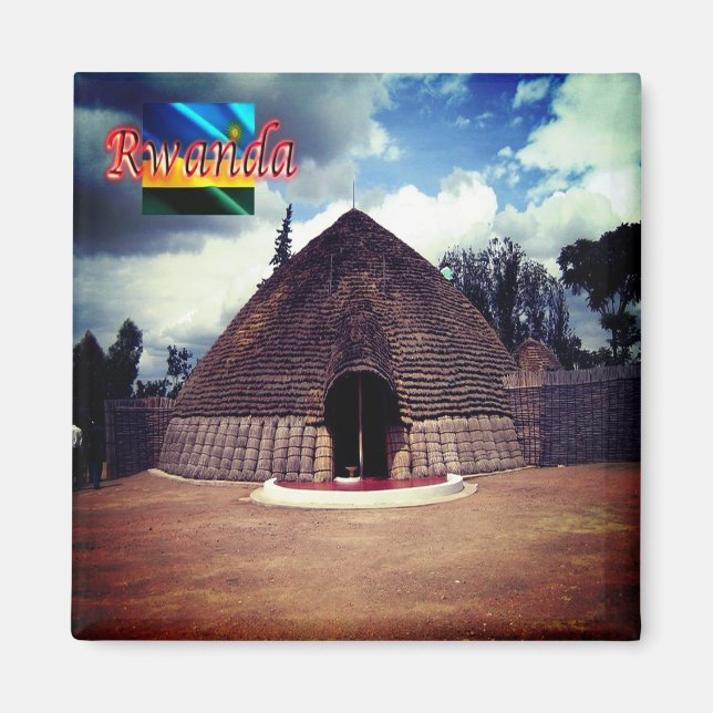 Aimant zRW008 RWANDA, Palais Nyanza Mwami, Afrique, Réfri (Devant)