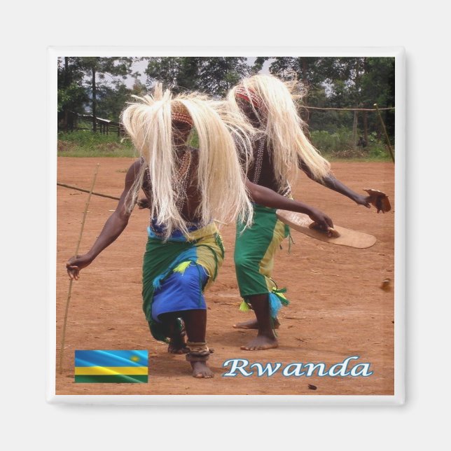 Aimant zRW010 RWANDA, danseuses traditionnelles rwandaise (Devant)