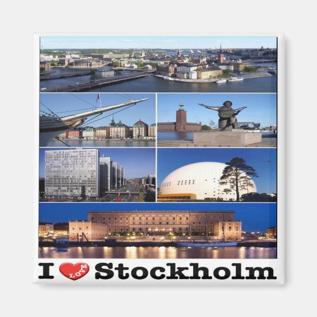 Aimant zSE021 STOCKHOLM "I LOVE". Suède, Europe, Frigo (Devant)
