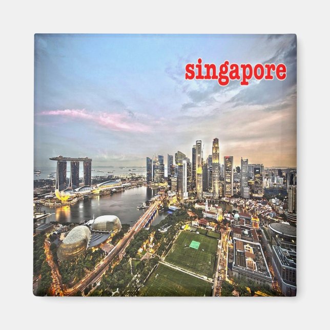 Aimant zSG009 SINGAPOUR vue LION CITY, Asie, Fridge (Devant)