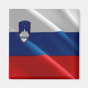 Aimant zSI002 SLOVÉNIEN agitant DRAPEAU SLOVÉNIE, Réfrigé
