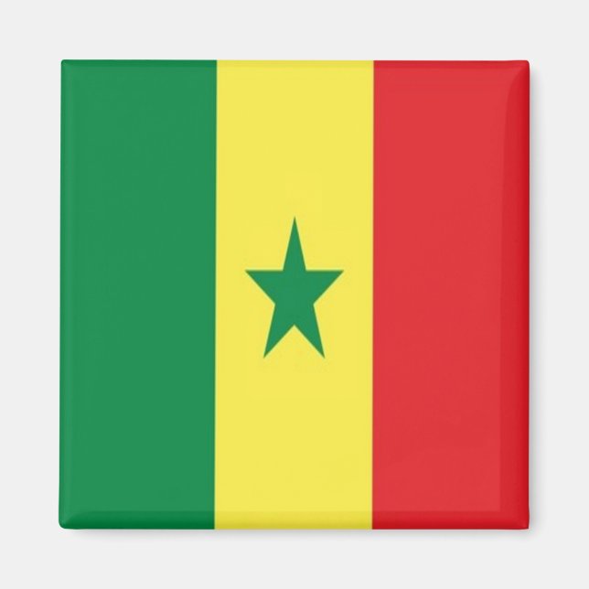 Aimant zSN001 SÉNÉGAL, Drapeau, Afrique, Réfrigérateur (Devant)
