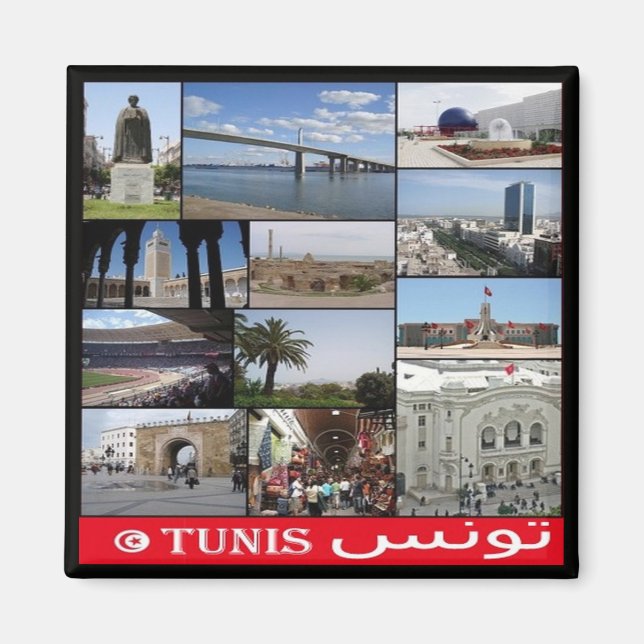 Aimant zTN020 TUNIS, Mosaïque, Tunisie, Afrique, Fridge M (Devant)