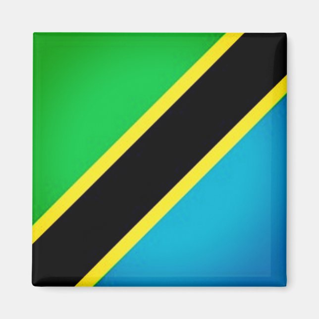 Aimant zTZ001 TANZANIE, Drapeau, Afrique, Frigo (Devant)