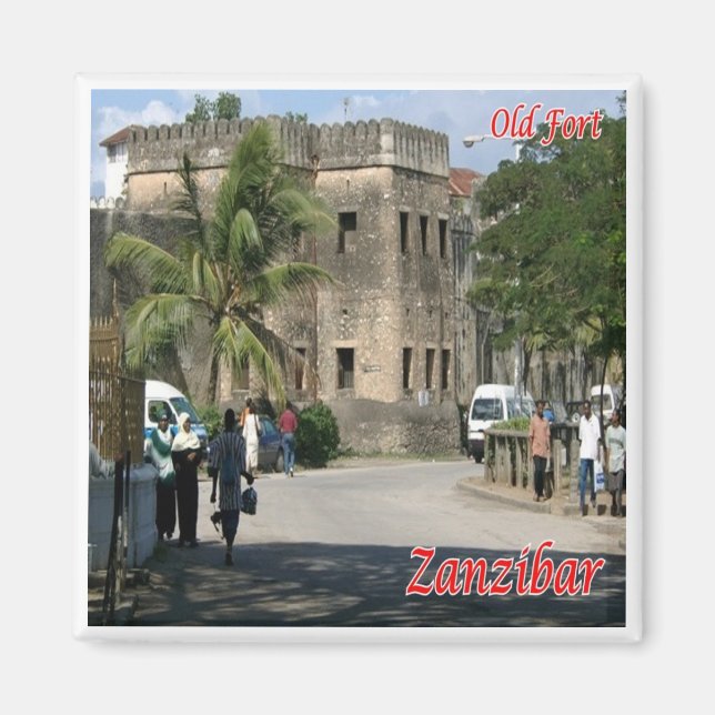 Aimant zTZ009 ZANZIBAR, Vieux Fort, Tanzanie, Afrique, Fr (Devant)