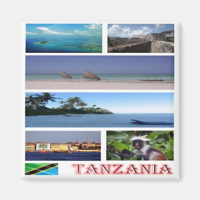 Aimant zTZ014 TANZANIE, Mosaïque, Afrique, Frigo (Devant)