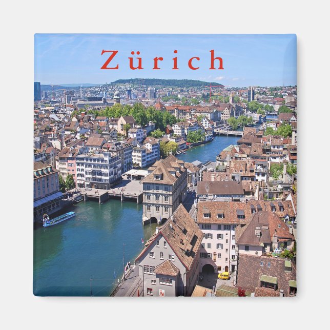 Aimant Zurich. Panorama depuis la Tour Grossmunster. (Devant)