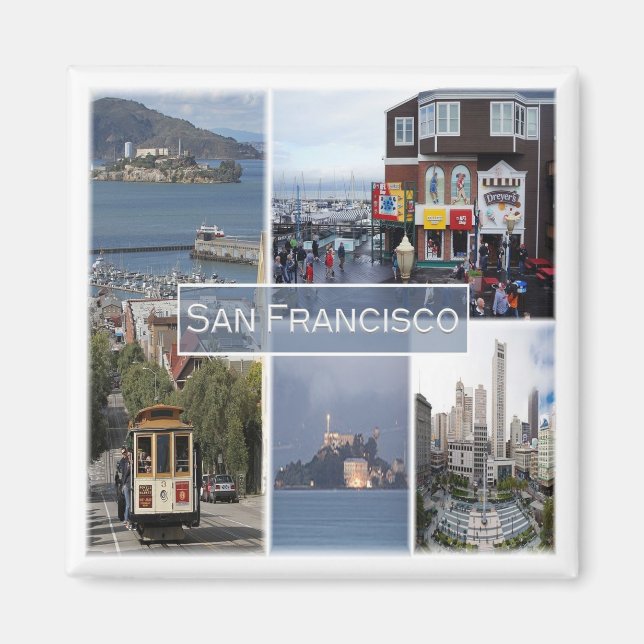 Aimant zUS031 SAN FRANCISCO, Mosaic, Californie, Fridge (Devant)
