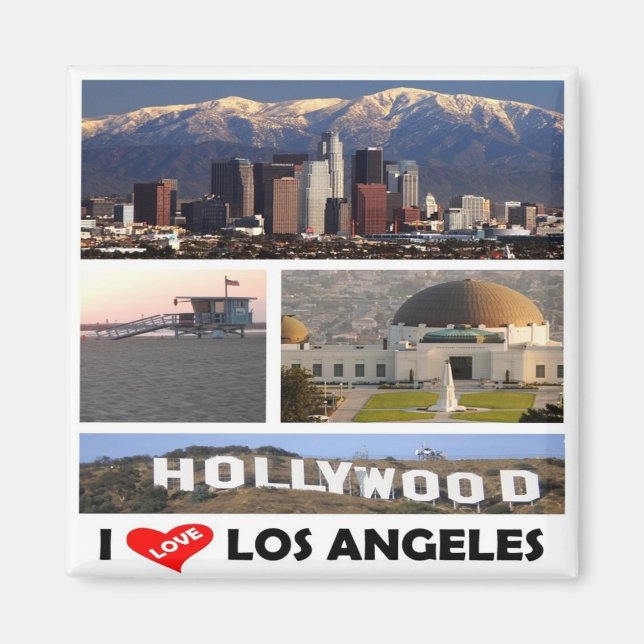 Aimant zUS169 LOS ANGELES I Love, Mosaic, Frigo (Devant)