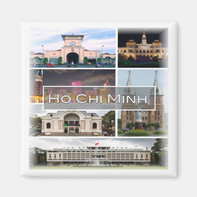 Aimant zVN004 HO CHI MINH, Mosaic, Vietnam, Asie, Frigo (Devant)