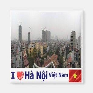 Aimant zVN008 HANOI I Love, Vietnam, Skyline, Frigo