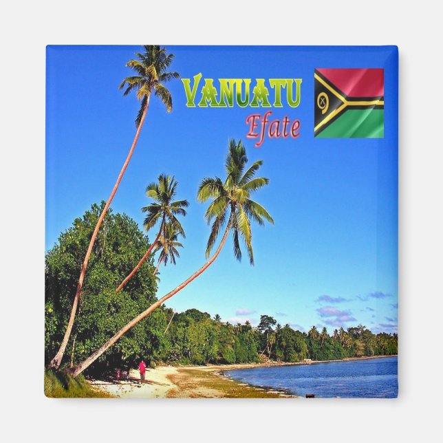 Aimant zVU007 EFATE, ERAKOR Beach, Vanuatu, Océanie, Réfr (Devant)