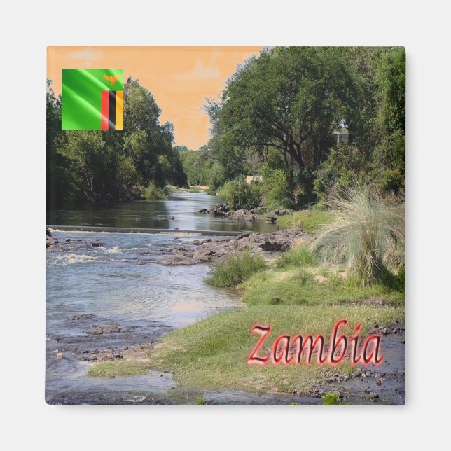 Aimant zZM003 ZAMBIE, Paysage, Afrique, Réfrigérateur (Devant)