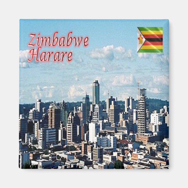 Aimant zZW017 HARARE, Panorama, Zimbabwe, Afrique, Réfrig (Devant)