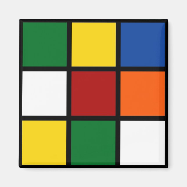 Aimants carrés de couleur (Devant)
