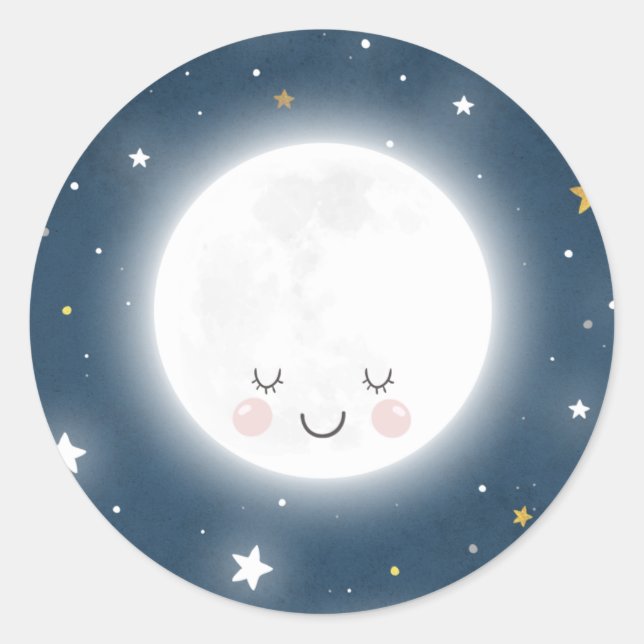 Aimé À La Lune Favor Balise Sticker Étiquette (Devant)