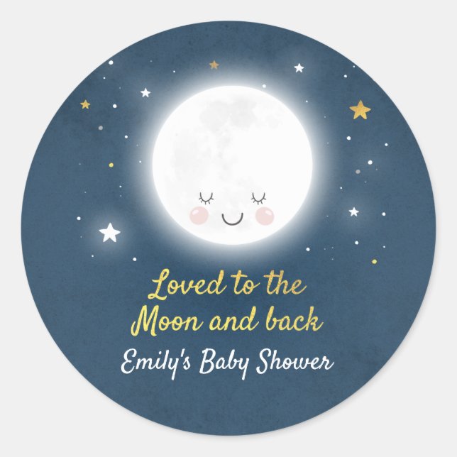 Aimé À La Lune Favor Balise Sticker Étiquette (Devant)