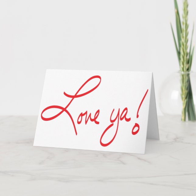 AIME-TOI ! Carte Valentine rouge et blanche (Devant)