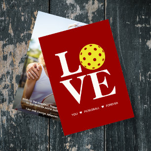 "AIME-Toi, Pickleball, Forever" Carte photo Rouge