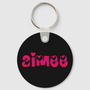 Aimee in Hearts Keychain
