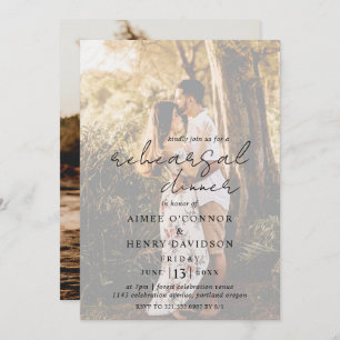 Aimee Rustic Script Modern Rehearsal Dinner Invitation