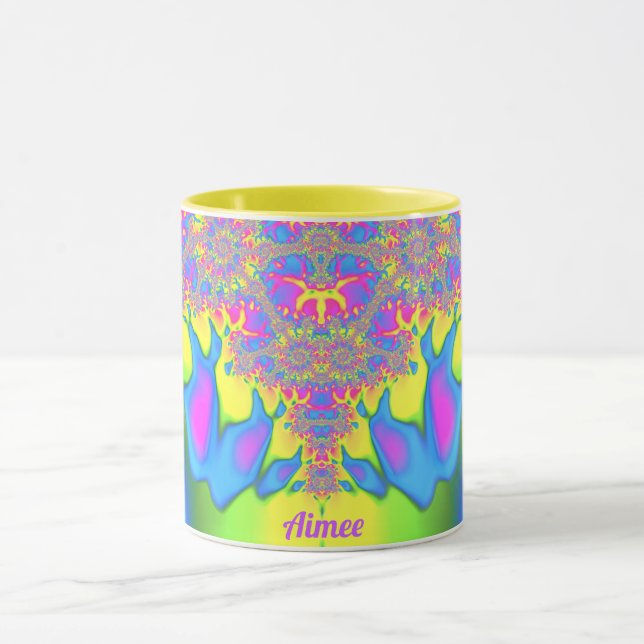 AIMEE ~ Zany 3D Fractal ~ Pretty Mulitcoloured  Mug (Center)